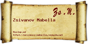 Zsivanov Mabella névjegykártya
